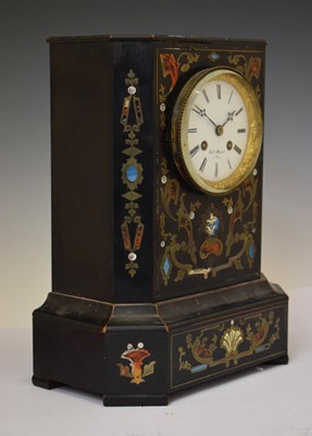 Lot 763 - Henri Marc, Paris - Mid 19th century inlaid ebonised mantel clock