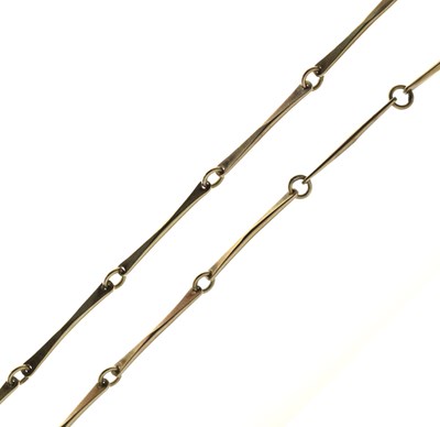Lot 92 - 9ct gold fancy bar link necklace