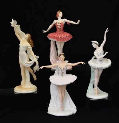 Lot 604 - Coalport - Compton & Woodhouse dancer figures, Dame Margot Fonteyn, etc