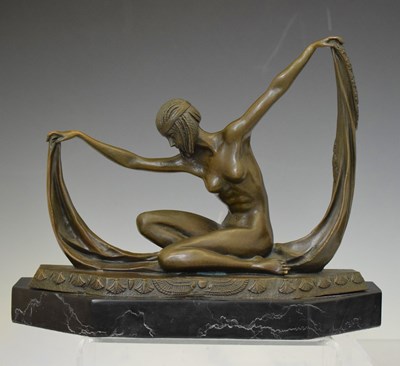Lot 413 - After Claude Mirval (French) - Reproduction Art Deco style bronzed metal figure