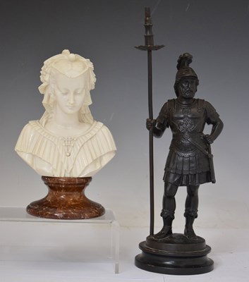 Lot 367 - Library bust after Arnoldo Gianelli's 'Angelica Maria' in resin and metal bar lighter