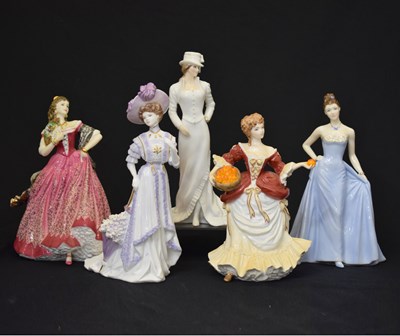 Lot 602 - Five Royal Worcester, Doulton and Coalport figures