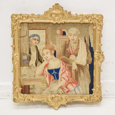 Lot 765 - 19th century Berlin wool needlework study in gilt frame