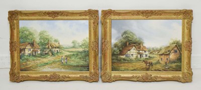 Lot 689 - C.D. Howells (20th century) - Pair of oils on canvas - Rural scenes