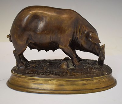 Lot 415 - 20th century bronze pig after Édouard Paul Delabrierre (1829-1912)