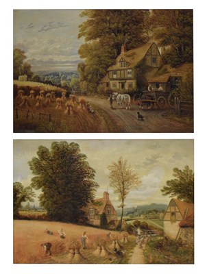 Lot 727 - Edward Priestley (1820-1880) - Pair of oils on canvas - Rural scenes