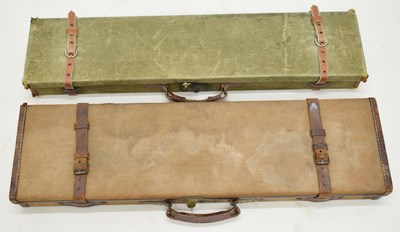 Lot 495 - Two early 20th century canvas shotgun cases, G.E Lewis and George Hinton & Sons