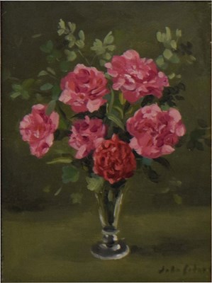 Lot 718 - John Whitlock Codner (1913-2008) - Oil on board - Still life with roses