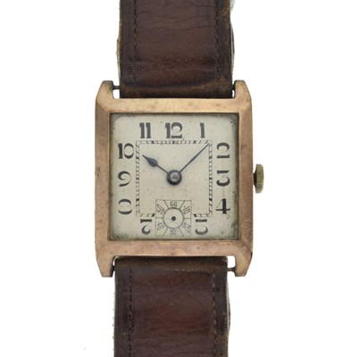 Lot 174 - Art Deco 9ct gold case wristwatch