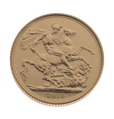 Lot 198 - Elizabeth II gold sovereign, 2016