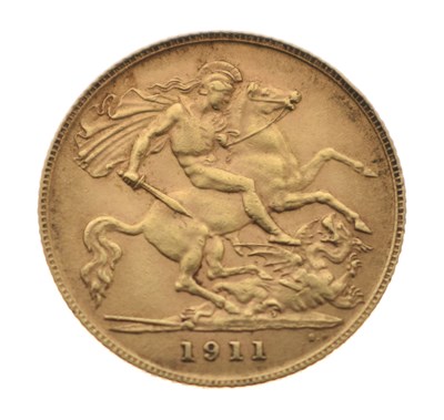 Lot 205 - George V gold half sovereign, 1911