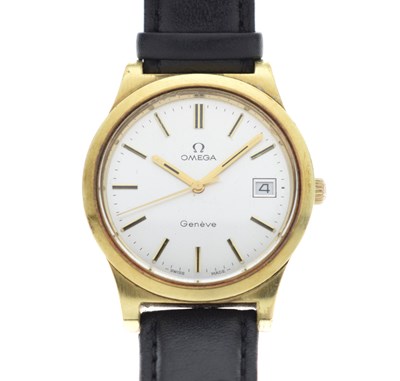 Lot 120 - Omega - Genève gold plated and stainless steel wristwatch, ref. 136.0102