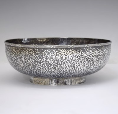 Lot 168 - George V silver footed bowl with planished finish