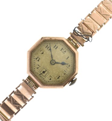 Lot 182 - Lady's 1930s 9ct gold bracelet watch
