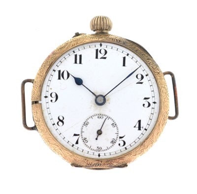 Lot 175 - Early 20th century 9ct gold case watch head
