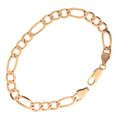 Lot 107 - 9ct gold figaro link bracelet