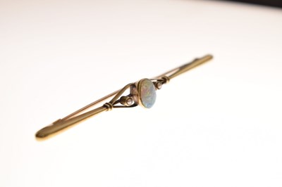 Lot 46 - Opal and pearl early 20th century bar brooch