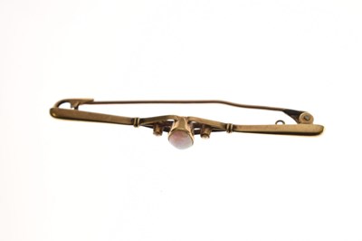 Lot 46 - Opal and pearl early 20th century bar brooch