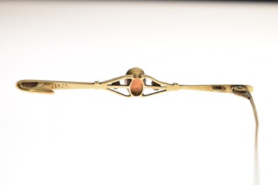 Lot 46 - Opal and pearl early 20th century bar brooch