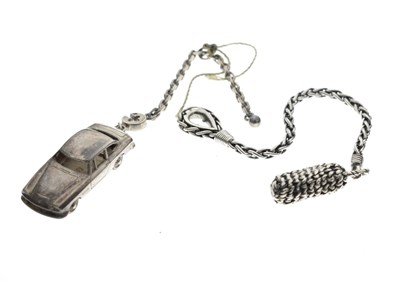 Lot 128 - Fred Paris by Gaëtan de Percin - French silver Jaguar key ring and a rope buoy keyring (2)