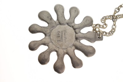 Lot 71 - Jorgen Jensen blue glass pewter pendant necklace