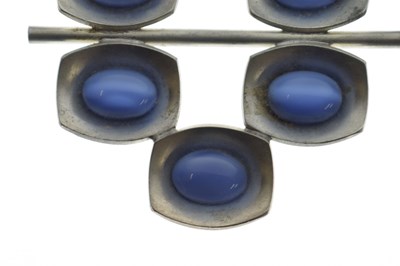 Lot 73 - Jorgen Jensen blue glass pendant necklace