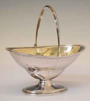 Lot 253 - Elizabeth II silver pedestal bowl or basket with swing handle
