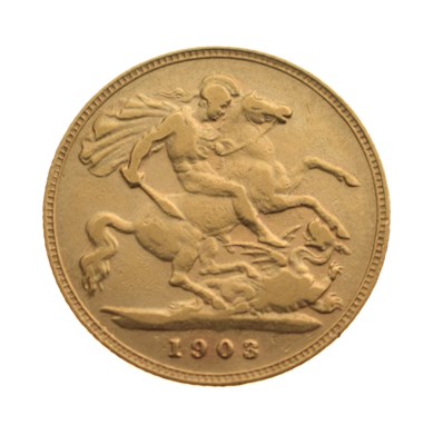 Lot 269 - Edward VII gold half sovereign, 1908