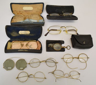 Lot 377 - Collection of vintage pince-nez, spectacles and eyeglasses