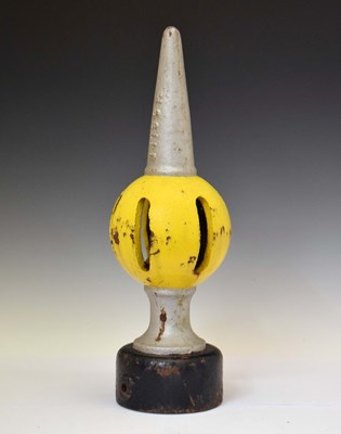 Lot 442 - Railwayana - Painted cast iron railway signal post finial