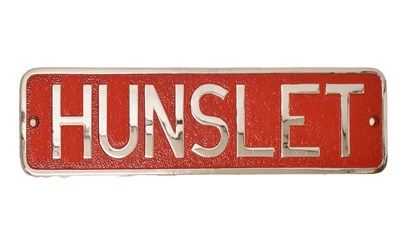 Lot 441 - Railwayana - Mid 20th century cast metal railway or locomotive 'Hunslet' sign