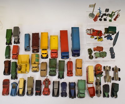 Lot 522 - Large collection of playworn diecast model vehicles, largely Dinky Toys