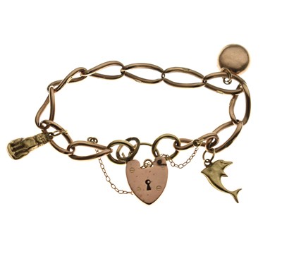 Lot 115 - 9ct rose gold charm bracelet
