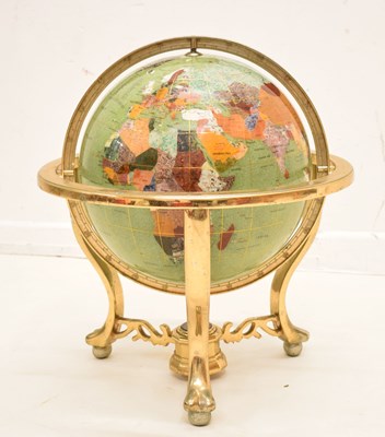 Lot 481 - Mid to late 20th century semi precious stone globe