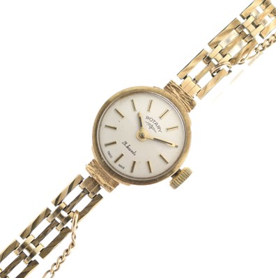 Lot 187 - Rotary - Lady's 1970s 9ct gold bracelet watch