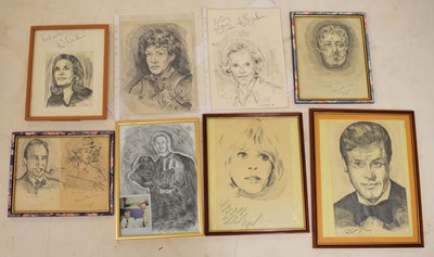 Lot 469 - James Alfred Collins-Tandy (1941-2024) - Artwork signed by actors from Doctor Who, Star Wars, etc