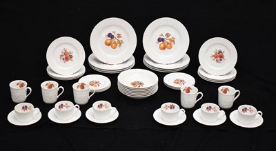 Lot 644 - Royal Worcester fruit printed part service, mostly for six and eight settings