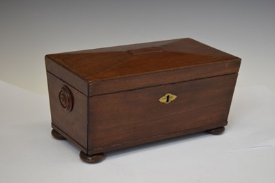 Lot 418 - 19th century mahogany sarcophagus tea caddy