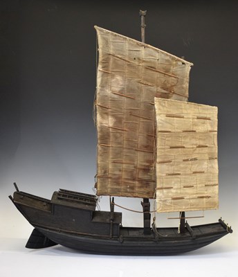 Lot 589 - Chinese wooden model of a junk