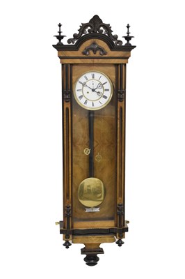 Lot 690 - H. Endler - Walnut cased twin weight-driven Vienna wall clock