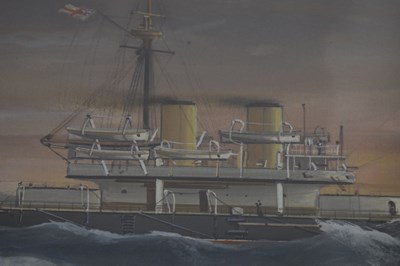 Lot 401 - Antonio De Simone (Italian, 1851-1907) - Gouache heightened with white - Dreadnought