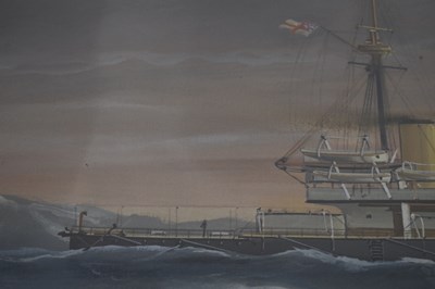 Lot 401 - Antonio De Simone (Italian, 1851-1907) - Gouache heightened with white - Dreadnought