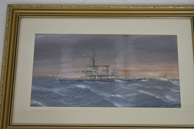 Lot 401 - Antonio De Simone (Italian, 1851-1907) - Gouache heightened with white - Dreadnought