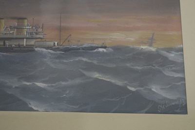 Lot 401 - Antonio De Simone (Italian, 1851-1907) - Gouache heightened with white - Dreadnought