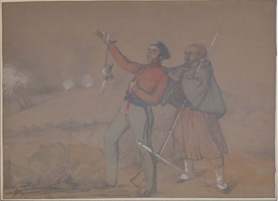 Lot 719 - Louis-Henri Eugene Copmartin (French, 1819-1880) - Pencil and watercolour