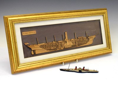 Lot 141 - Maritime Interest - Cross section wood cut of the S.S.Great Britain