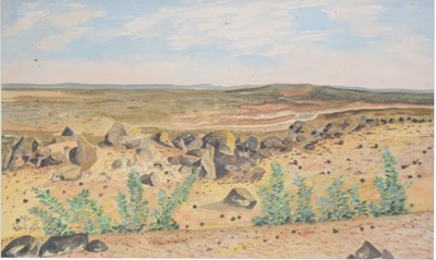 Lot 703 - Untraced - Watercolour on paper - Landscape with green foliage