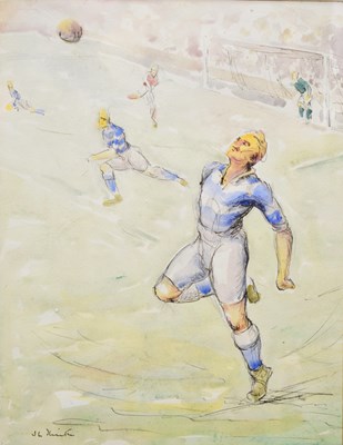 Lot 734 - Football Interest (20th century) - Watercolour on paper - QPR versus Arsenal