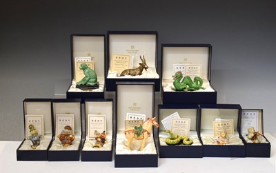 Lot 583 - Halcyon Days - Ten porcelain figures