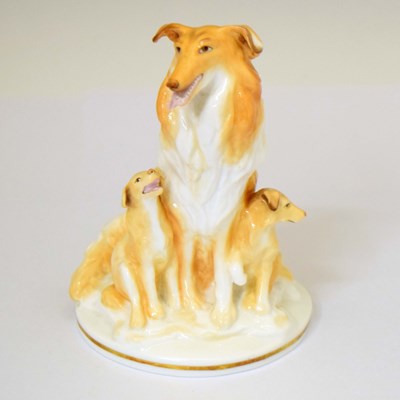 Lot 596 - Royal Worcester model of a Collie with pups
